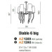 Люстра AZZARDO DIABLO 6 BIG AZ1389