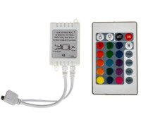 LED RGB контролер для LED стрічки 12A, 12V + інфрачервоний пульт на 24 кнопки