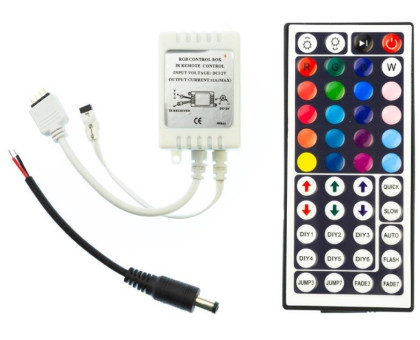 LED RGB контролер MINI для LED стрічки 12A, 12V + інфрачервоний пульт на 44 кнопки