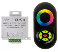 LED RGB контролер 18A, 12-24V + радіопульт сенсорний, чорний