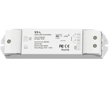 LED-контролер DEYA 12-48VDC, 8A*2CH, PUSH-DIM (V2-L)